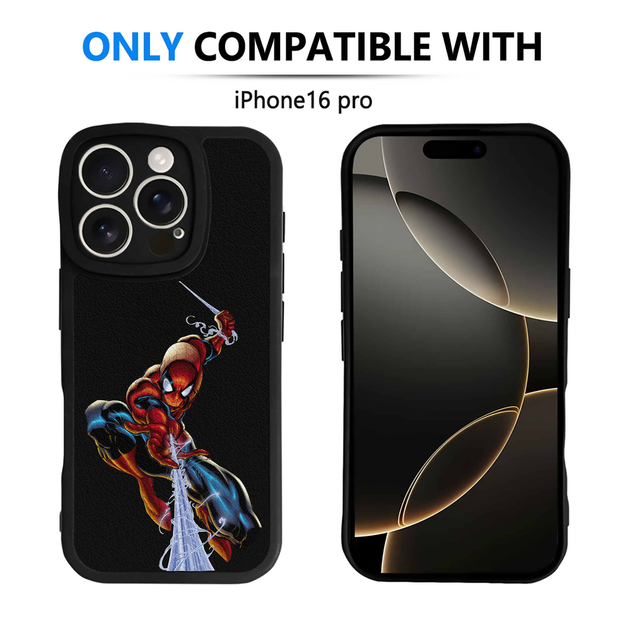 Spider Man スパイダーマン 【iPhone 16シリーズ対応】シリコンスマホケース（レザー調） 材質：シリコン